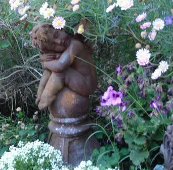 Garden Cherub on a Pedestal