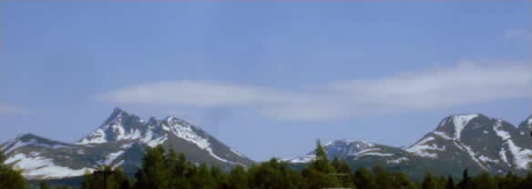 Dark Mountains with Blue Sky