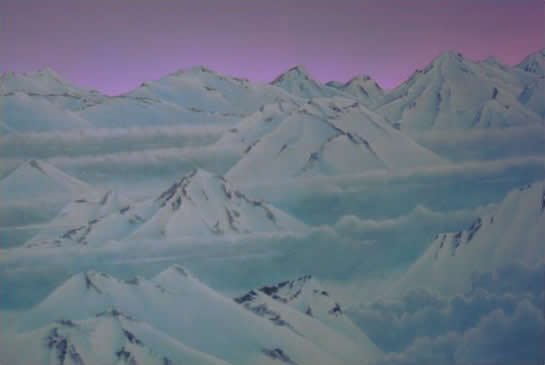 Pink Skies Over Snow-covered Mountains