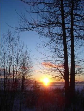 Clear Blue Skies at Sunset